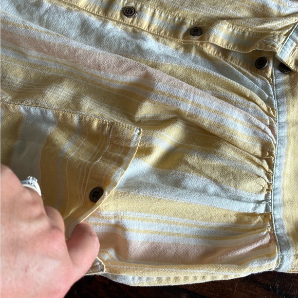 Patagonia A-Line Skirt in Cream, Yellow and Light Pink Stripes - Picture 2 of 4